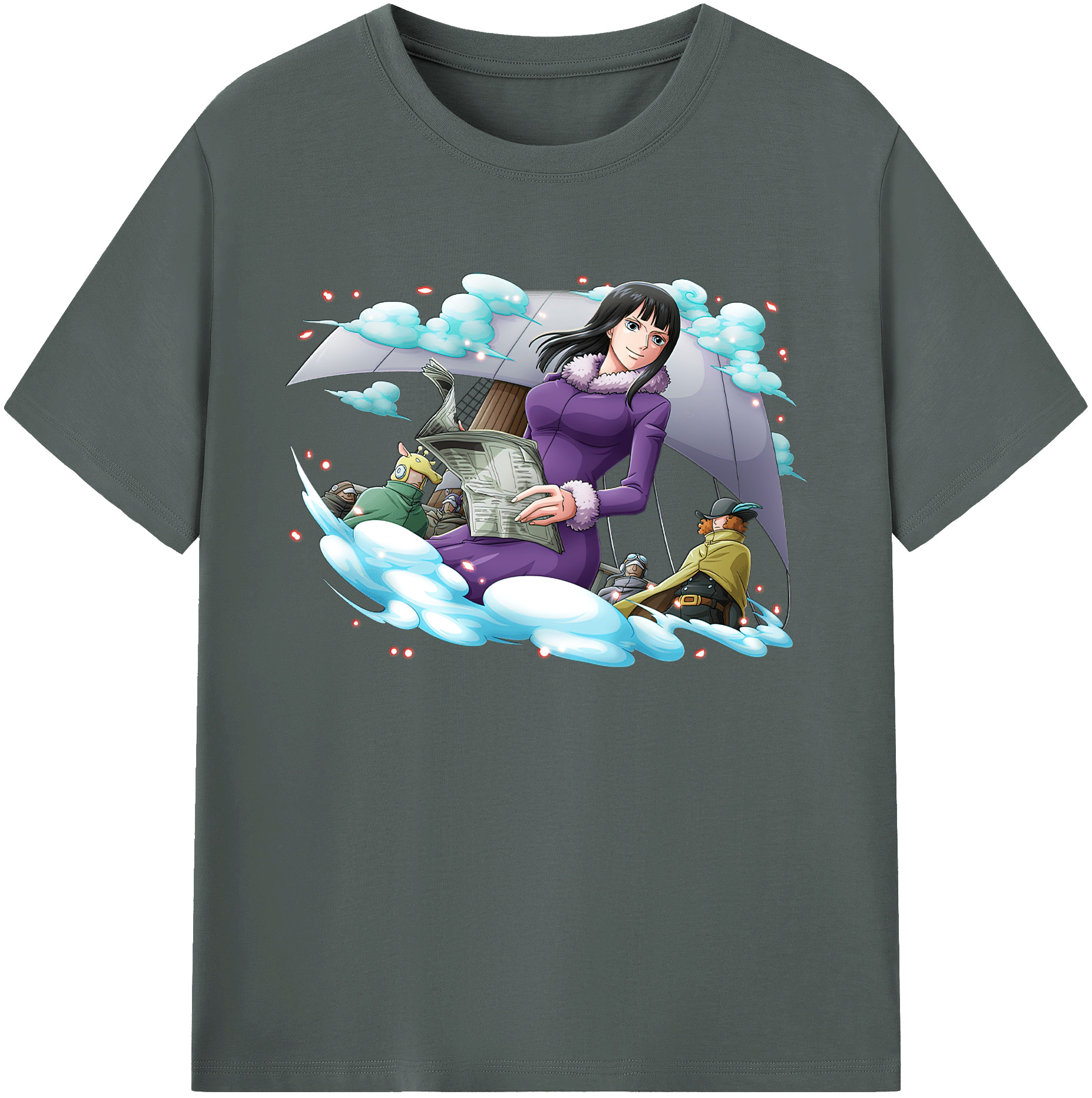 ワンピース ニコ・ロビン ONE PIECE Nico Robin 綿100％ メンズ半袖Tシャツ｜肌触りやわらか＆通気性